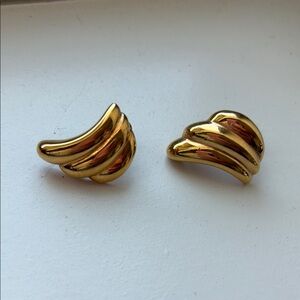 Napier Gold Vintage-Style Earrings with Sculptural Design